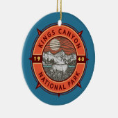 Kings Canyon National Park Mule Deer Retro Compass Keramisch Ornament (Rechts)