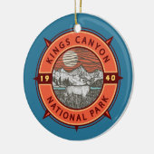 Kings Canyon National Park Mule Deer Retro Compass Keramisch Ornament (Links)