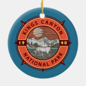 Kings Canyon National Park Mule Deer Retro Compass Keramisch Ornament (Achterkant)