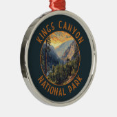 Kings Canyon National Park Retro Noodcirkel Metalen Ornament (Rechts)