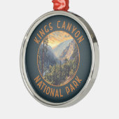 Kings Canyon National Park Retro Noodcirkel Metalen Ornament (Links)