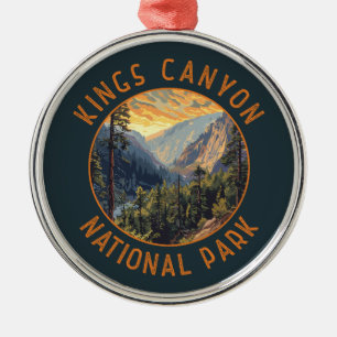 Kings Canyon National Park Retro Noodcirkel Metalen Ornament