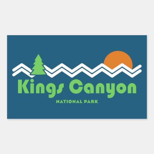 Kings Canyon National Park Retro Rechthoekige Sticker (Voorkant)