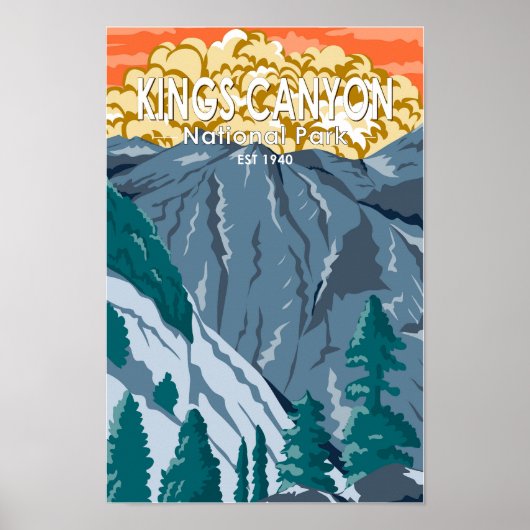 Kings Canyon National Park Sunset  Poster (Voorkant)