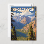 Kings Canyon National Park Travel Poster Briefkaart (Voorkant / Achterkant)