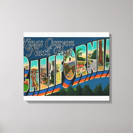 Kings Canyon Nat'l Park, CA - Large Letter Scene Canvas Afdruk (Voorkant)