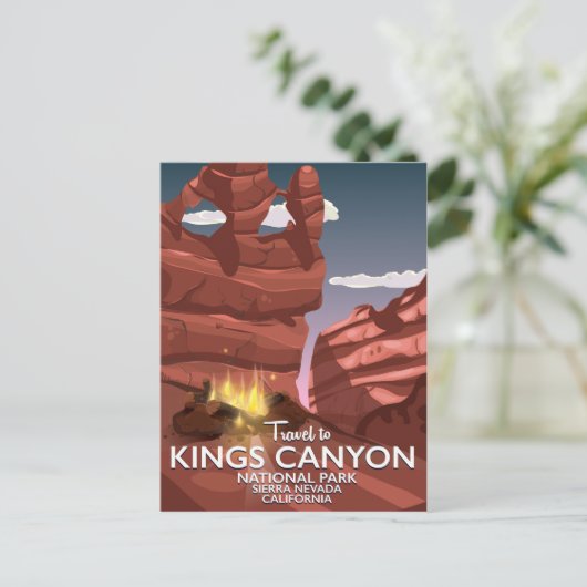 Kings Canyon Sierra Nevada Travel poster Briefkaart (Staand voorkant)
