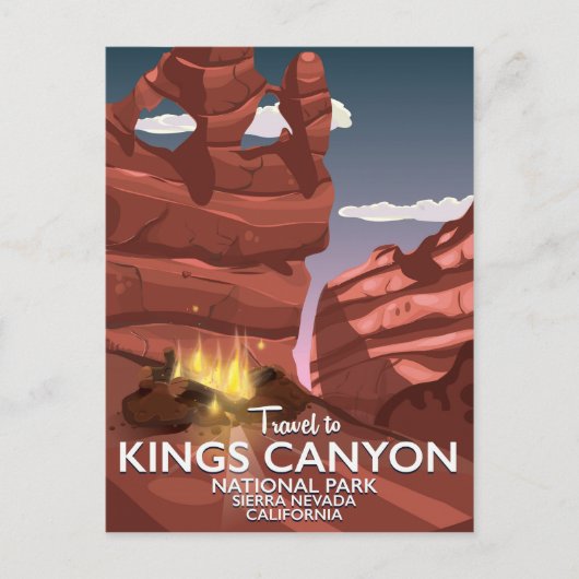 Kings Canyon Sierra Nevada Travel poster Briefkaart (Voorkant)