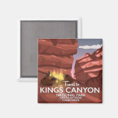 Kings Canyon Sierra Nevada Travel poster Magneet (Voorkant / Achterkant)