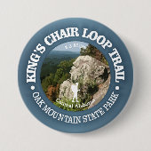 King's Chair Loop (rood) Ronde Button 7,6 Cm (Voorkant)
