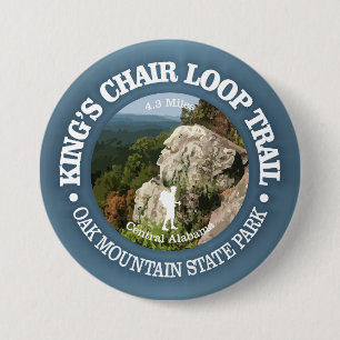 King's Chair Loop (rood) Ronde Button 7,6 Cm