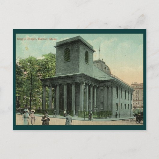 King's Chapel, Vintage van Boston Briefkaart (Voorkant)