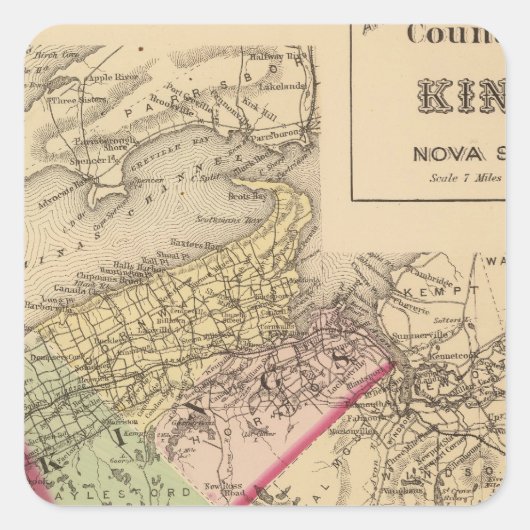 Kings Co., NS Vierkante Sticker (Voorkant)