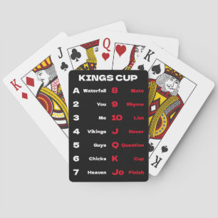 Kings Cup Drink Spel Regels Zwart Pokerkaarten
