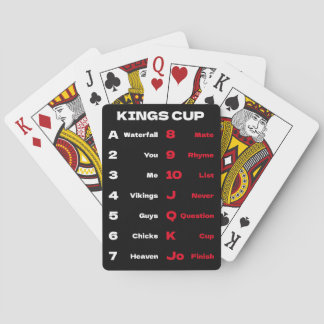 Kings Cup Drink Spel Regels Zwart Pokerkaarten