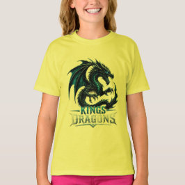 Kings Dragons Fire Dragon Rood Zwart Fantasy T-Shi T-shirt