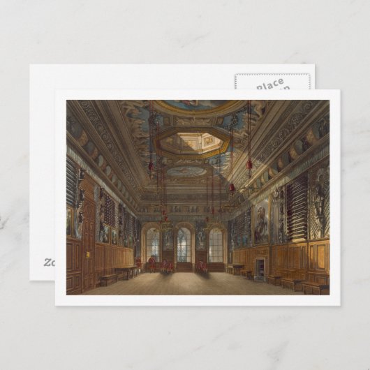 King's Guard Chamber, Windsor Castle, uit 'Royal' Briefkaart (Voorkant / Achterkant)