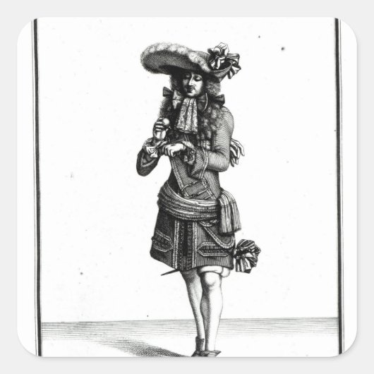 King's officier, 1675 vierkante sticker (Voorkant)