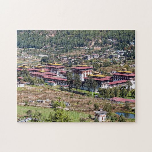 King's palace in Thimphu - Bhutan, Azië Legpuzzel (Horizontaal)