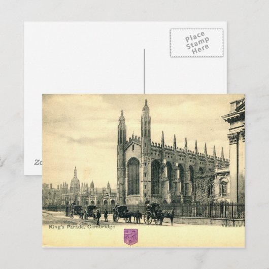 King's Parade, Cambridge England 1915 Briefkaart (Voorkant / Achterkant)