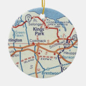 Kings Park NY Map Keramisch Ornament (Voorkant)