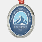 Kings Peak Mountain Utah Uinta Range medaille Metalen Ornament (Links)
