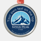 Kings Peak Mountain Utah Uinta Range medaille Metalen Ornament (Voorkant)