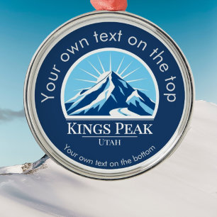 Kings Peak Mountain Utah Uinta Range medaille Metalen Ornament