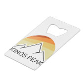Kings Peak Utah Retro Creditkaart Flessenopener (Voorkant Gekanteld)