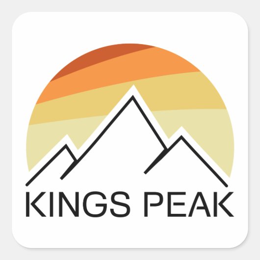 Kings Peak Utah Retro Vierkante Sticker (Voorkant)