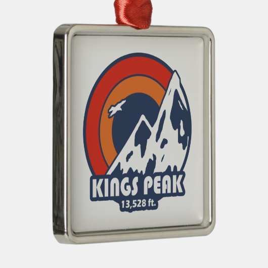 Kings Peak Utah Sun Eagle Metalen Ornament (Rechts)