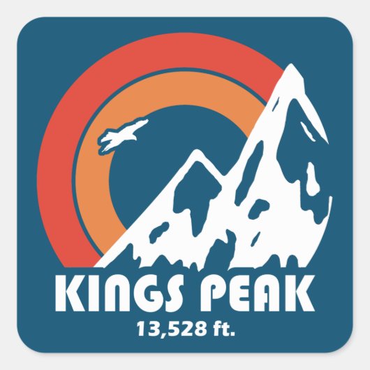 Kings Peak Utah Sun Eagle Vierkante Sticker (Voorkant)