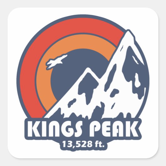 Kings Peak Utah Sun Eagle Vierkante Sticker (Voorkant)