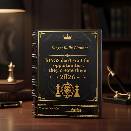 Kings Planner 2026 - Aanpasbare Naam | Luxe Bl