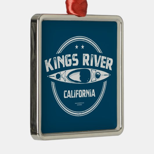 Kings River California Kajakvaren Metalen Ornament (Rechts)