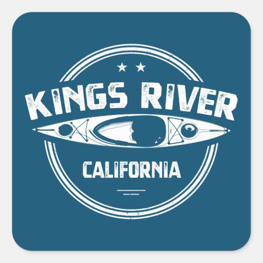 Kings River California Kayaking Vierkante Sticker (Voorkant)