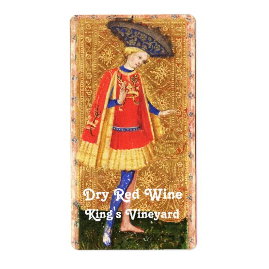 KING'S WIJNGAARD RODE WIJN / ANTIQUE TAROTKAARTEN ETIKET (Voorkant)