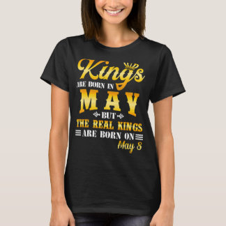 Kings worden geboren in mei de echte koningen op m t-shirt
