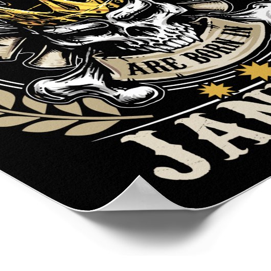 Kings wordt geboren in januari t Shirt Poster (Hoek)