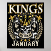 Kings wordt geboren in januari t Shirt Poster (Voorkant)