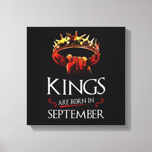 Kings wordt geboren in september canvas afdruk (Voorkant)