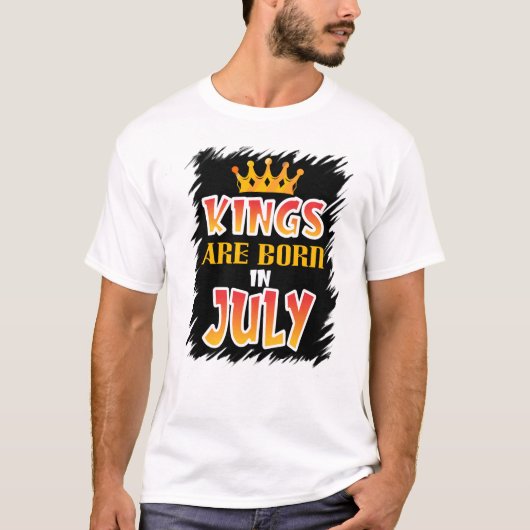 Kings wordt in juli geboren t-shirt (Voorkant)