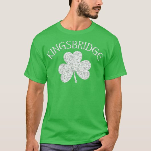 Kingsbridge Bronx NY Irish Shamrock Distress T-shirt (Voorkant)