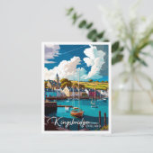 Kingsbridge Engeland Vintage Travel Illustration Briefkaart (Staand voorkant)