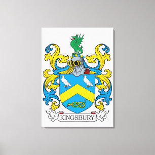 Kingsbury Family Crest Canvas Afdruk