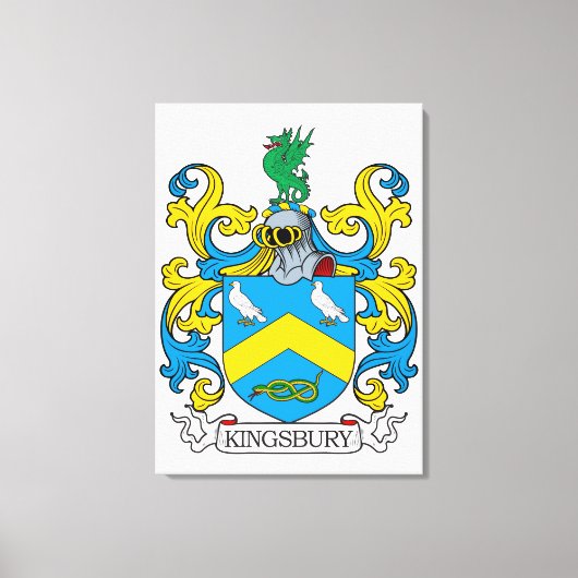 Kingsbury Family Crest Canvas Afdruk (Voorkant)