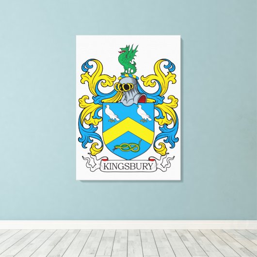 Kingsbury Family Crest Canvas Afdruk (Insitu (Houten vloer))