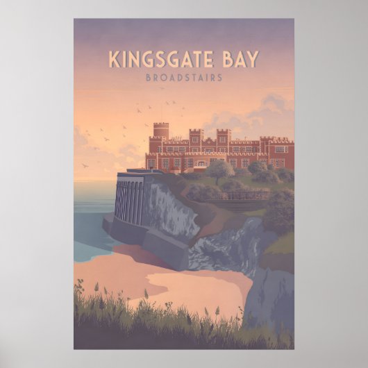 Kingsgate Bay Broadstairs Kust Reisposter Poster (Voorkant)
