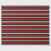 Kingsnake Stripe, Rood Zwart en Wit Snake Skin Cadeaupapier (Vlak)