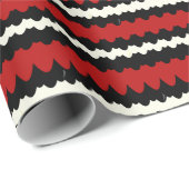 Kingsnake Stripe, Rood Zwart en Wit Snake Skin Cadeaupapier (Rol Hoek)